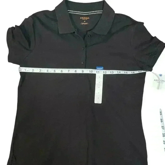 Arizona Medium Kids Polo Collared Black Shirt 3 Buttons Down the front NWT Kids - Picture 4 of 6